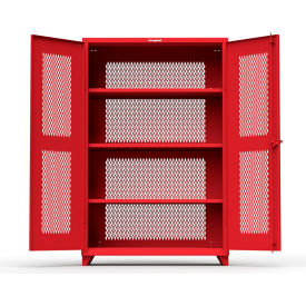 Strong Hold Products 46-VBS-243-L-RAL3001 Stronghold Fully-Ventilated Industrial Cabinet 48"W x 24"D x 75"H, Red image.