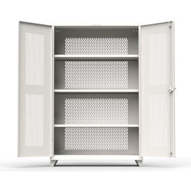 Strong Hold Products 46-VBS-243-L-RAL9003 Stronghold Fully-Ventilated Industrial Cabinet 48"W x 24"D x 75"H, White image.