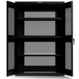 Strong Hold Products 46-VBS-243-P StrongHold® Heavy-Duty 18 Ga. Ventilated Cabinet, 3 Shelves, Dual Locking, 48"W x 24"D x 72"H image.