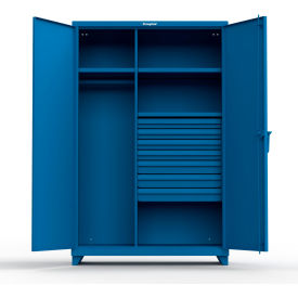 Strong Hold Products 46-W-243-7DB-L-RAL5001 Stronghold Industrial Uniform Cabinet with 7 Drawers 48"W x 24"D x 75"H , Blue image.