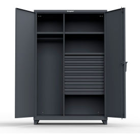 Strong Hold Products 46-W-243-7DB-L-RAL7024 Stronghold Industrial Uniform Cabinet with 7 Drawers 48"W x 24"D x 75"H , Dark Gray image.