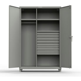 Strong Hold Products 46-W-243-7DB-L-RAL7037 Stronghold Industrial Uniform Cabinet with 7 Drawers 48"W x 24"D x 75"H , Gray image.