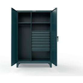 Strong Hold® Extreme Duty Uniform Cabinet w/ 3 Shelves 48"W x 24"D x 78"H Blue 