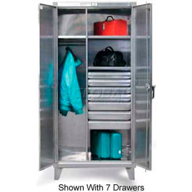 Strong Hold Products 46-W-244-4DB-SS Strong Hold® Combination Cabinet 46-W-244-4DB-SS - Stainless Steel With 4 Drawers 48 x 24 x 78 image.
