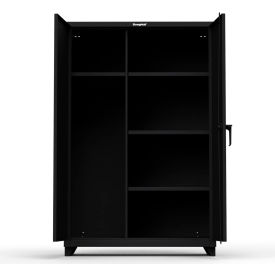 Strong Hold Products 46-W-244-L-RAL9005 Stronghold Industrial Uniform Cabinet with 4 Shelves 48"W x 24"D x 75"H , Black image.
