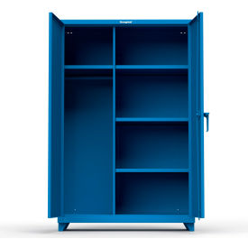 Strong Hold Products 46-W-244-L-RAL5001 Stronghold Industrial Uniform Cabinet with 4 Shelves 48"W x 24"D x 75"H , Blue image.