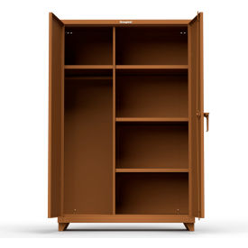Strong Hold Products 46-W-244-L-RAL8008 Stronghold Industrial Uniform Cabinet with 4 Shelves 48"W x 24"D x 75"H , Brown image.