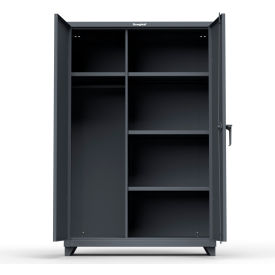 Strong Hold Products 46-W-244-L-RAL7024 Stronghold Industrial Uniform Cabinet with 4 Shelves 48"W x 24"D x 75"H , Dark Gray image.