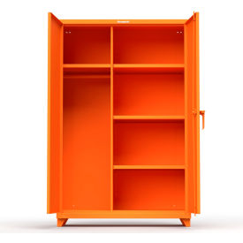Strong Hold Products 46-W-244-L-RAL2009 Stronghold Industrial Uniform Cabinet with 4 Shelves 48"W x 24"D x 75"H , Orange image.