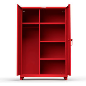 Strong Hold Products 46-W-244-L-RAL3001 Stronghold Industrial Uniform Cabinet with 4 Shelves 48"W x 24"D x 75"H , Red image.