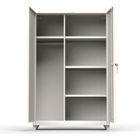 Strong Hold Products 46-W-244-L-RAL9003 Stronghold Industrial Uniform Cabinet with 4 Shelves 48"W x 24"D x 75"H , White image.
