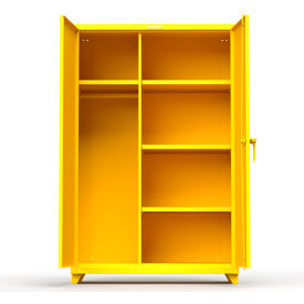 Strong Hold Products 46-W-244-L-RAL1021 Stronghold Industrial Uniform Cabinet with 4 Shelves 48"W x 24"D x 75"H , Yellow image.