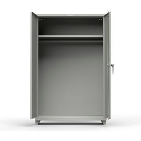 Strong Hold Products 46-WR-241-L-RAL7037 Stronghold Industrial Uniform Cabinet with Full Width Rod 48"W x 24"D x 75"H , Gray image.
