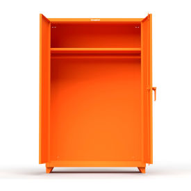 Strong Hold Products 46-WR-241-L-RAL2009 Stronghold Industrial Uniform Cabinet with Full Width Rod 48"W x 24"D x 75"H , Orange image.