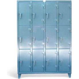 Strong Hold Products 5.16.11-24-3TMT StrongHold® 3-Tier 12 Door Personal Locker, 61"W x 24"D x 89"H, Gray, All-Welded image.