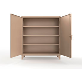 Strong Hold® Extreme Duty Cabinet with 3 Shelves 60"W x 24"D x 66"H Beige 