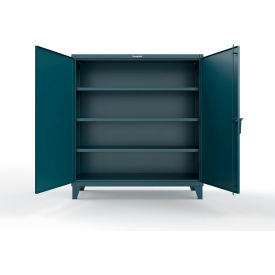 Strong Hold® Extreme Duty Cabinet with 3 Shelves 60"W x 24"D x 66"H Blue 