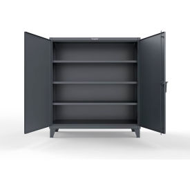 Strong Hold® Extreme Duty Cabinet with 3 Shelves 60"W x 24"D x 66"H Dark Gray 