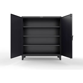 Strong Hold® Extreme Duty Cabinet with 3 Shelves 60"W x 24"D x 66"H Black 
