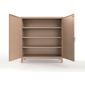 Strong Hold® Extreme Duty Cabinet with 3 Deep Shelves 60"W x 30"D x 66"H Beige 