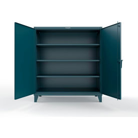 Strong Hold® Extreme Duty Cabinet with 3 Deep Shelves 60"W x 30"D x 66"H Blue 