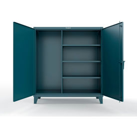 Strong Hold® Extreme Duty Janitorial Cabinet w/ 3 Shelves 60"W x 24"D x 66"H Blue 