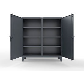 Strong Hold® Double Shift Storage Cabinet 12 Gauge 60"W x 24"D x 66"H Dark Gray 
