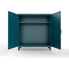 Strong Hold® Extra Heavy Duty Uniform Cabinet w/ Hanger Rod 60"W x 24"D x 66"H Blue 