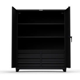 Strong Hold Products 56-243-6/5DB-L-RAL9005 Stronghold Industrial Cabinet with 6 Drawers 60"W x 24"D x 75"H , Black image.