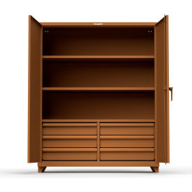 Strong Hold Products 56-243-6/5DB-L-RAL8008 Stronghold Industrial Cabinet with 6 Drawers 60"W x 24"D x 75"H , Brown image.