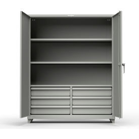 Strong Hold Products 56-243-6/5DB-L-RAL7037 Stronghold Industrial Cabinet with 6 Drawers 60"W x 24"D x 75"H , Gray image.