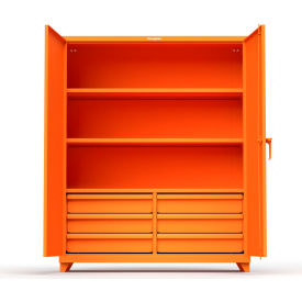 Strong Hold Products 56-243-6/5DB-L-RAL2009 Stronghold Industrial Cabinet with 6 Drawers 60"W x 24"D x 75"H , Orange image.