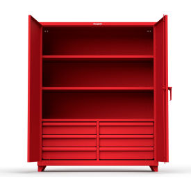 Strong Hold Products 56-243-6/5DB-L-RAL3001 Stronghold Industrial Cabinet with 6 Drawers 60"W x 24"D x 75"H , Red image.