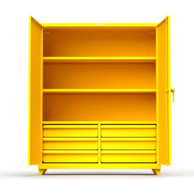 Strong Hold Products 56-243-6/5DB-L-RAL1021 Stronghold Industrial Cabinet with 6 Drawers 60"W x 24"D x 75"H , Yellow image.
