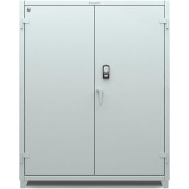Strong Hold Products 56-243-PX-L-RAL1021 Strong Hold Cabinet with Electronic Lock and Card Reader 60"W x 24"D x 75"H, Yellow image.