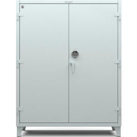 Strong Hold Products 56-244-AT-RAL7037 Strong Hold Cabinet with Electronic Lock with Digital Screen 60"W x 24"D x 78"H, Light Gray image.