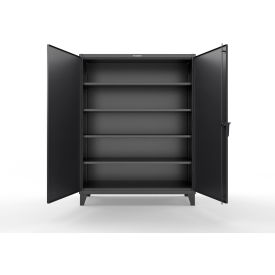 Strong Hold® Extreme Duty Cabinet with 4 Shelves 60"W x 24"D x 78"H Black 