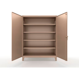 Strong Hold® Extreme Duty Cabinet with 4 Deep Shelves 60"W x 30"D x 66"H Beige 