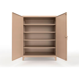 Strong Hold® Extreme Duty Cabinet with 4 Extra Deep Shelves 60"W x 36"D x 78"H Beige 