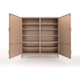 Strong Hold® Extreme Duty Cabinet with 4 Locking Doors 60"W x 24"D x 78"H Beige 