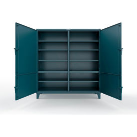 Strong Hold® Extreme Duty Cabinet with 4 Locking Doors 60"W x 24"D x 78"H Blue 
