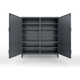 Strong Hold® Extreme Duty Cabinet with 4 Locking Doors 60"W x 24"D x 78"H Dark Gray 