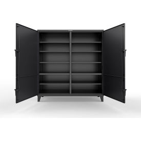 Strong Hold® Extreme Duty Cabinet with 4 Locking Doors 60"W x 24"D x 78"H Black 