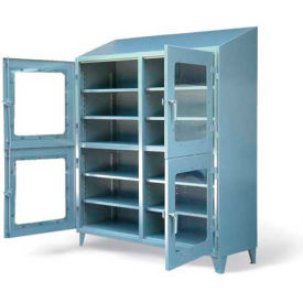Strong Hold Products 56-4D-LD-248-CFG Strong Hold Heavy Duty Four Compartment Clearview Cabinet 56-4D-LD-248-CFG - 60"W x 24"D x 78"H image.