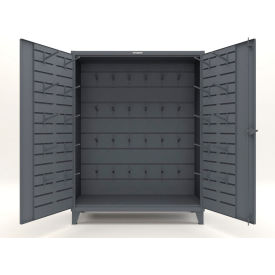 Strong Hold® Extreme Duty Rigging Cabinet with Hooks 60"W x 24"D x 78"H Dark Gray 
