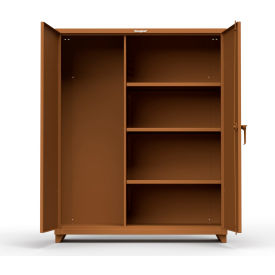 Strong Hold Products 56-BC-243-L-RAL8008 Stronghold Industrial Broom Cabinet 60"W x 24"D x 75"H , Brown image.