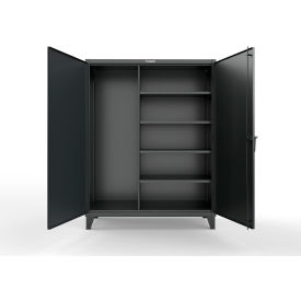 Strong Hold® Extreme Duty Janitorial Cabinet w/ 4 Shelves 60"W x 24"D x 78"H Black 