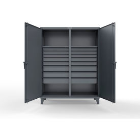 Strong Hold® Double Shift Storage Cabinet 12 Gauge 60"W x 24"D x 78"H Dark Gray 