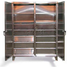 Strong Hold Products 56-DS-242-16DB-SS Strong Hold® Independent Lock Cabinet 56-DS-242-16DB-SS - SS 2-Door w/16 Drawers 60 x 24 x 78 image.