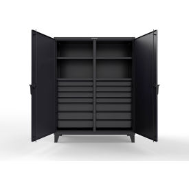 Strong Hold® Double Shift Storage Cabinet with 14 Drawers 12 GA 60" W x 24" D x 78" H Black2 